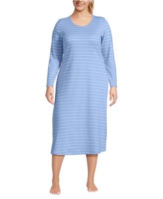 Plus Size Cotton Long Sleeve Midcalf Nightgown