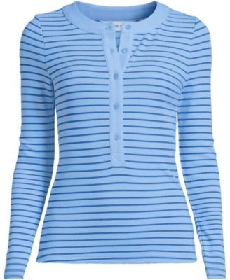 Women's Drapey Rib Fitted Long Sleeve Henley T-Shirt