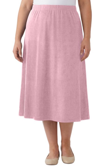 Женская юбка Woman Within Plus Size 7-Day Knit A-Line, цвет: Пыльный розовый