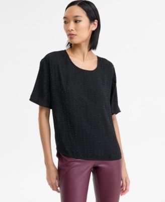 Women's Embellished Short-Sleeve Top