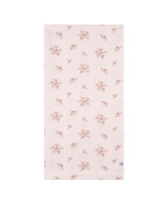 Baby Girls' 2-Piece Swaddle Blanket & Headband Set, Pink Floral, One Size