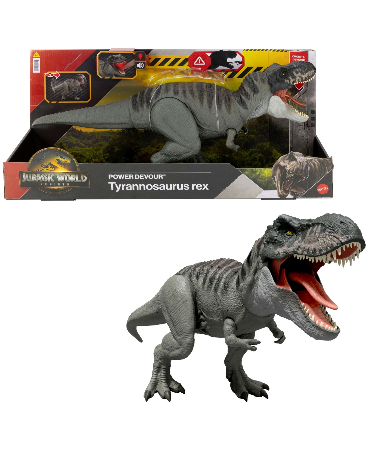 Jurassic World Rebirth Power Devour Tyrannosaurus Rex Dinosaur Figure In Multi