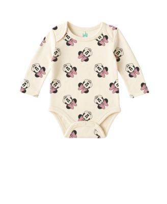Baby Girls' Minnie Mouse Long Sleeve Bodysuit and Overall, 2-Piece Set