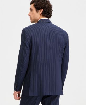 Men's Classic-Fit Pinstripe Double-Breasted Suit Separate Jacket