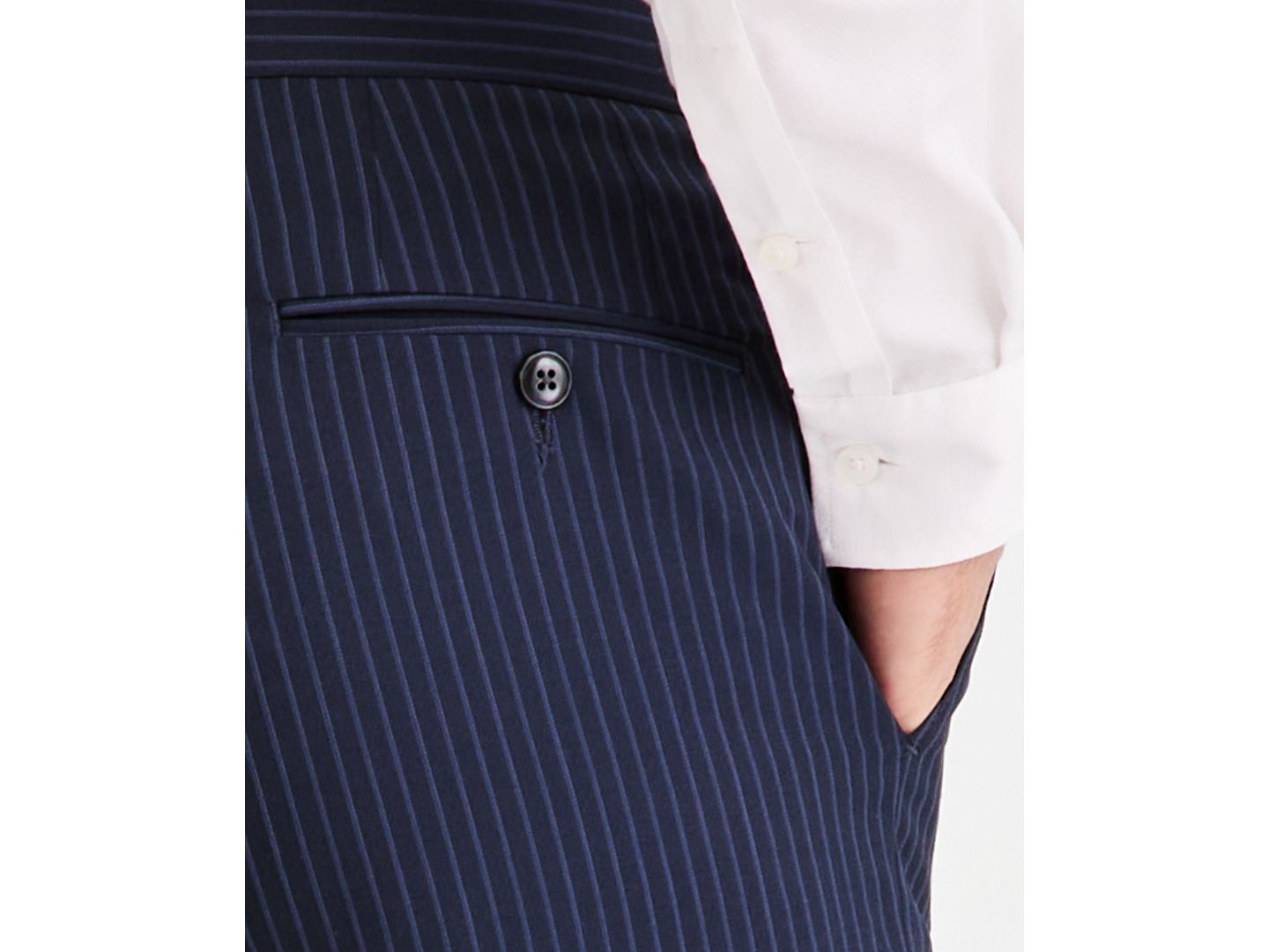 Мужские брюки Michael Kors Classic-Fit Pinstripe Suit Separate, цвет: Тёмно-синий — фото 5