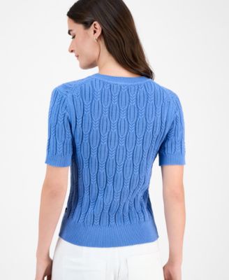 Women's Cotton Cable-Knit Sweater