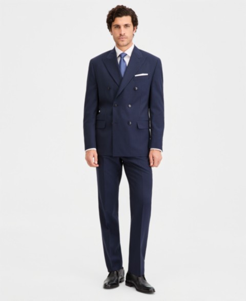 Мужские Michael Kors Men's Classic-Fit Navy Pinstripe Double-Breasted Suit Separates