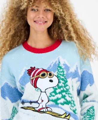 Juniors' Snoopy Skiing Sweater