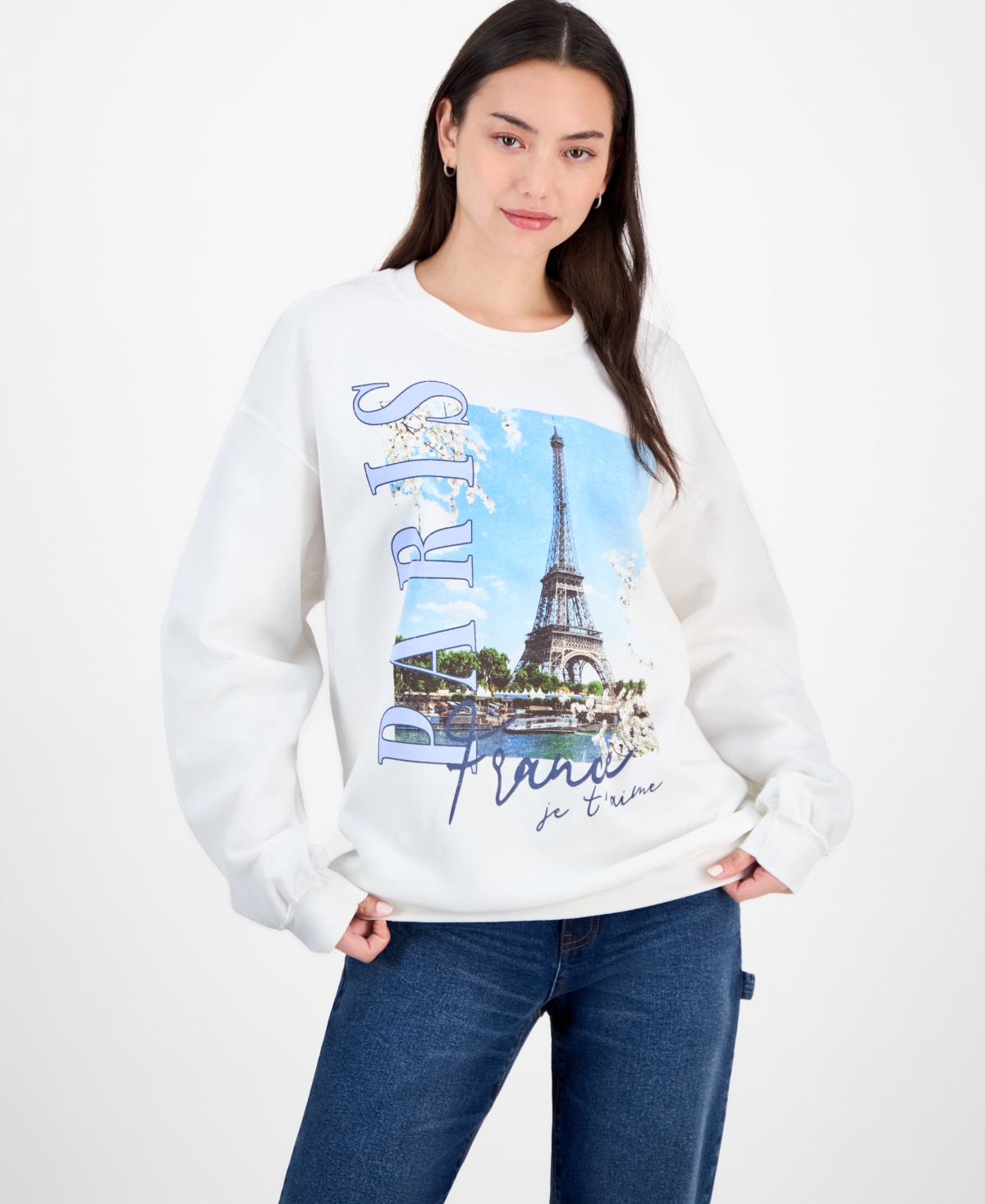 Love Tribe Juniors' Paris France Graphic Sweatshirt