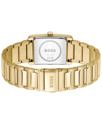 Men's Principle Dress Quartz Basic Calendar Ionic Plated Thin Gold Steel Watch, 28 x 39mm