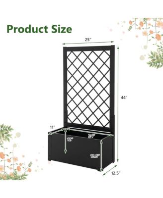 2 PCS Raised Garden Bed with Trellis Metal Planter Box for Climbing Plants