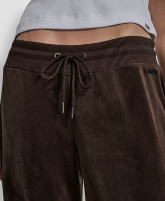 Petite Drawstring-Waist Velour Pants