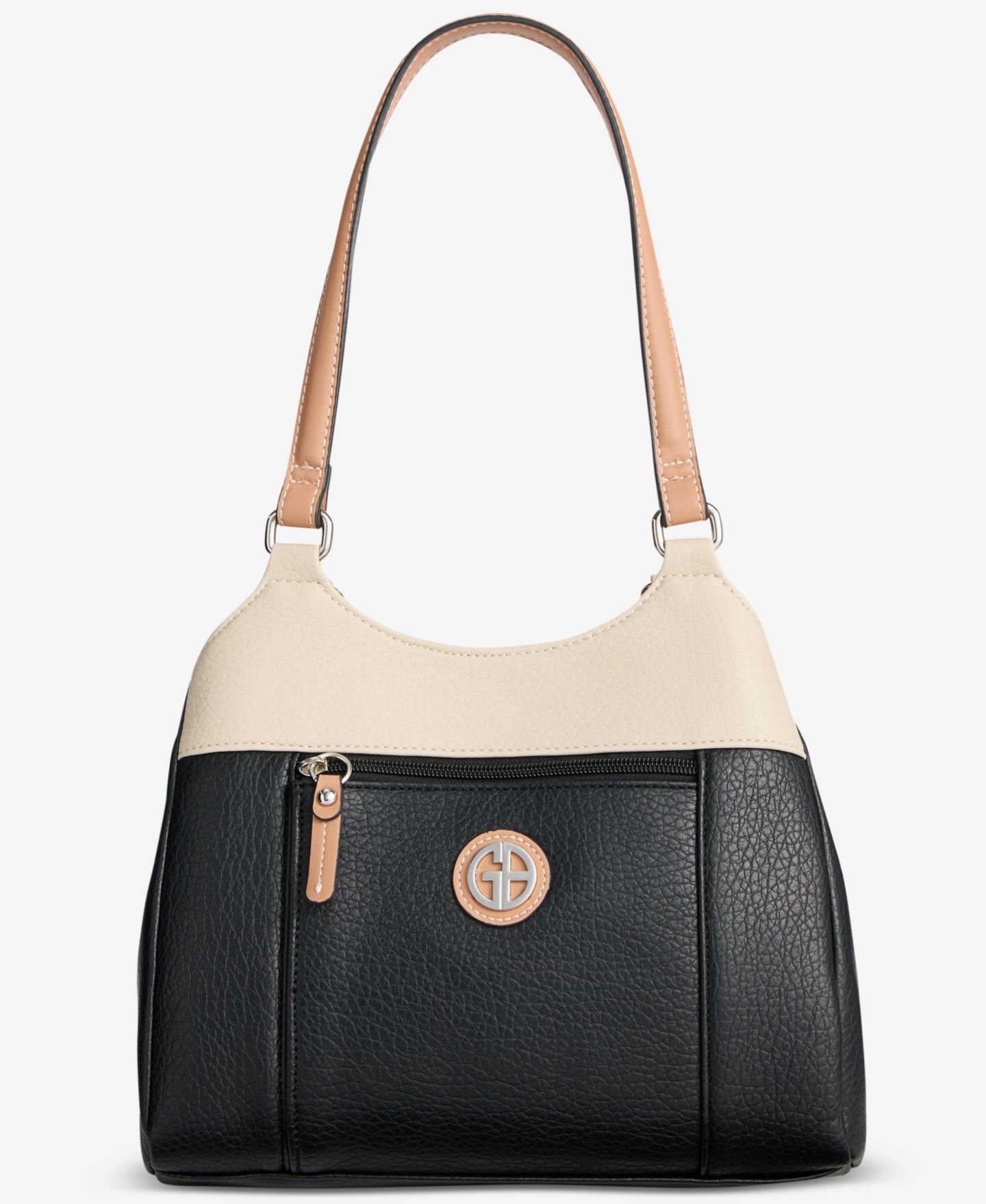 Женская сумка Giani Bernini Colorblock Pebbled 4-Poster Tote, цвет: Чёрный — фото 1