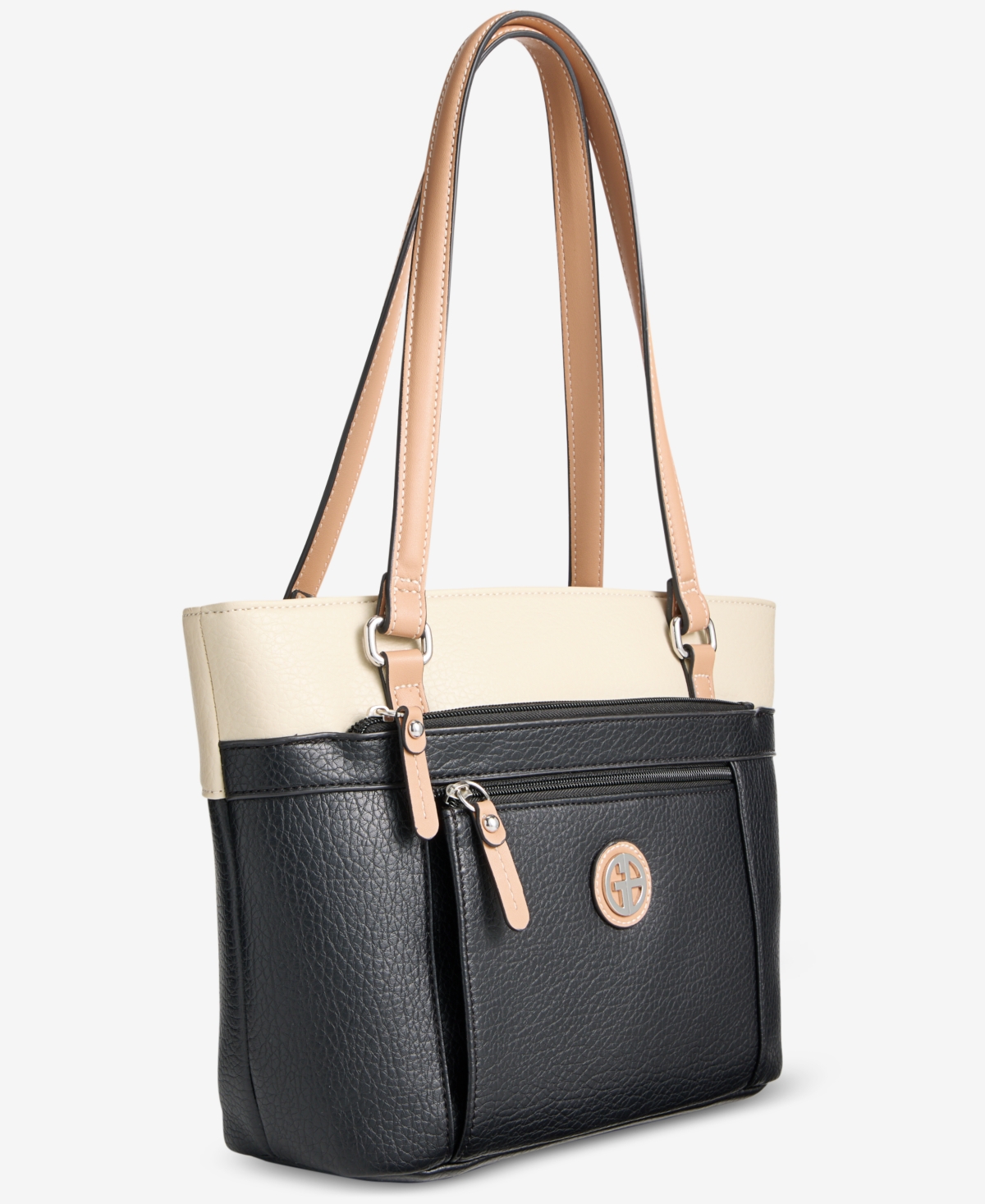 Giani Bernini Colorblock Pebble Tote, Exclusively At Macy's In Black