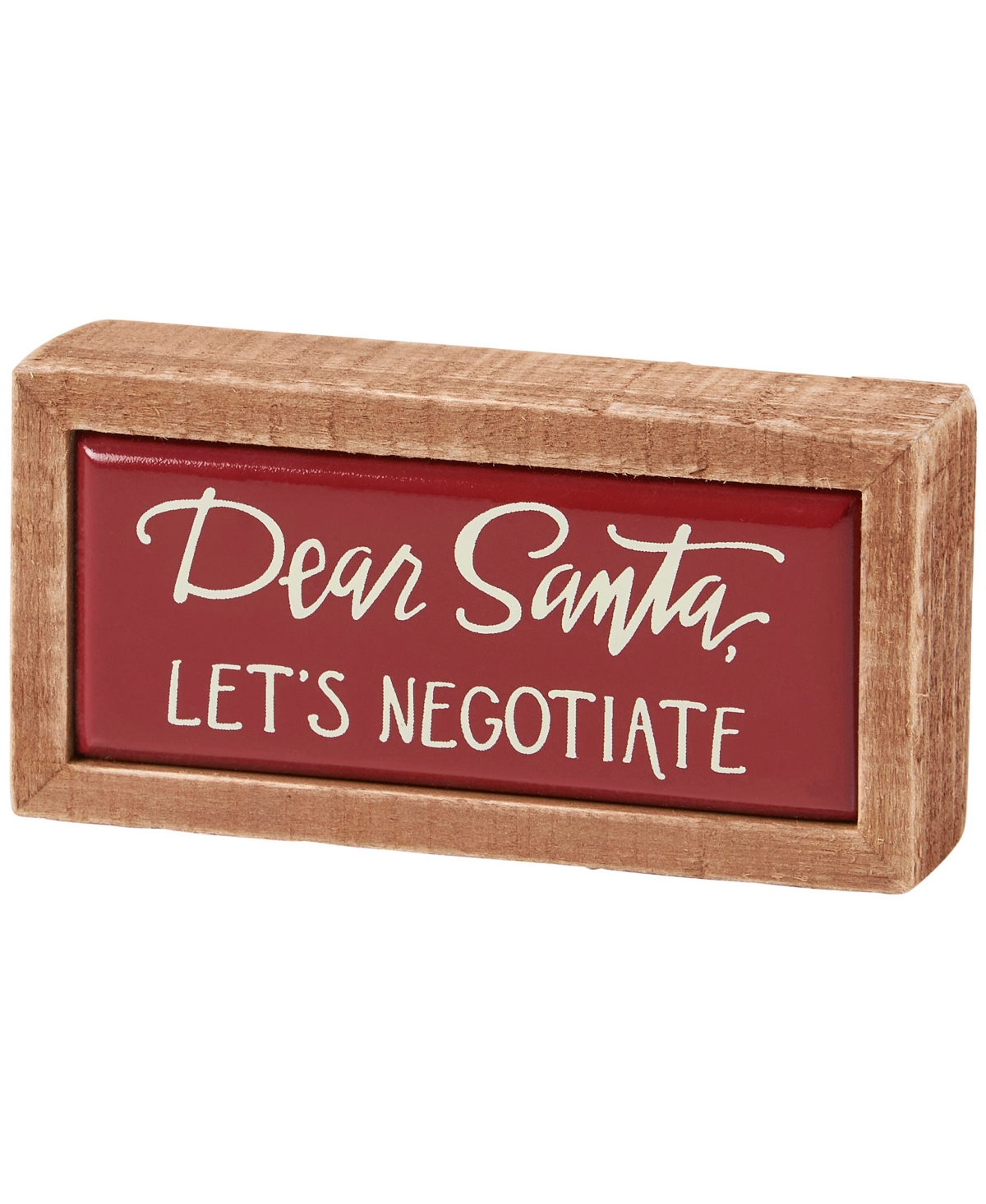 Primitives By Kathy Dear Santa Box Sign Mini In Red