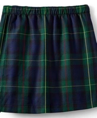 Big Girls School Uniform Plaid A Line Tab Skort Top of Knee