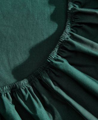 Solid Cotton Percale 4-Piece Sheet Set, Full