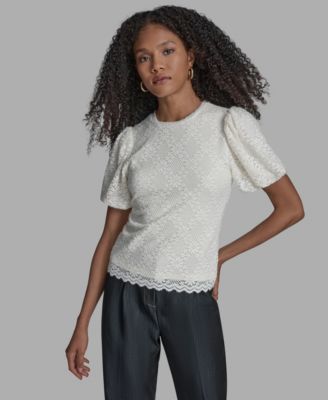 Women's Short Sleeve Lace Blouse