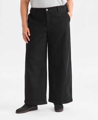 Plus Size Wide-Leg High-Rise Jeans, Exclusively Macy's