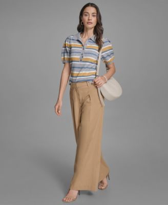 Women's Pleated Wide-Leg Pants