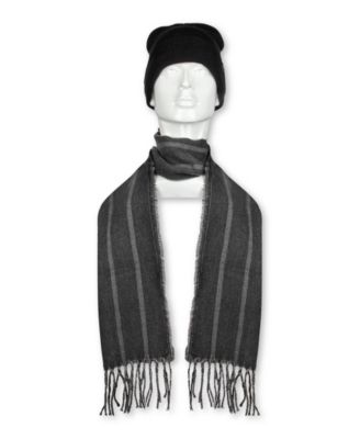 Men's 2-Piece Striped Scarf and Beanie Set