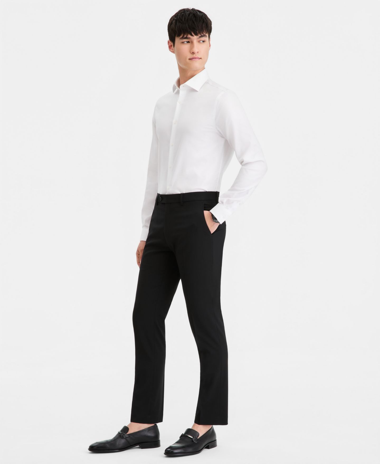 Мужские брюки Tommy Hilfiger Modern-Fit Wool TH-Flex Stretch Suit Separates Pant, цвет: Чёрный — фото 1