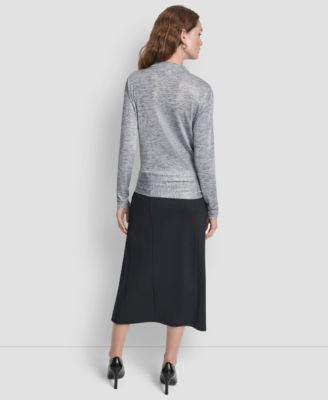 Women's Long Sleeve Heather Cowl Neck Top