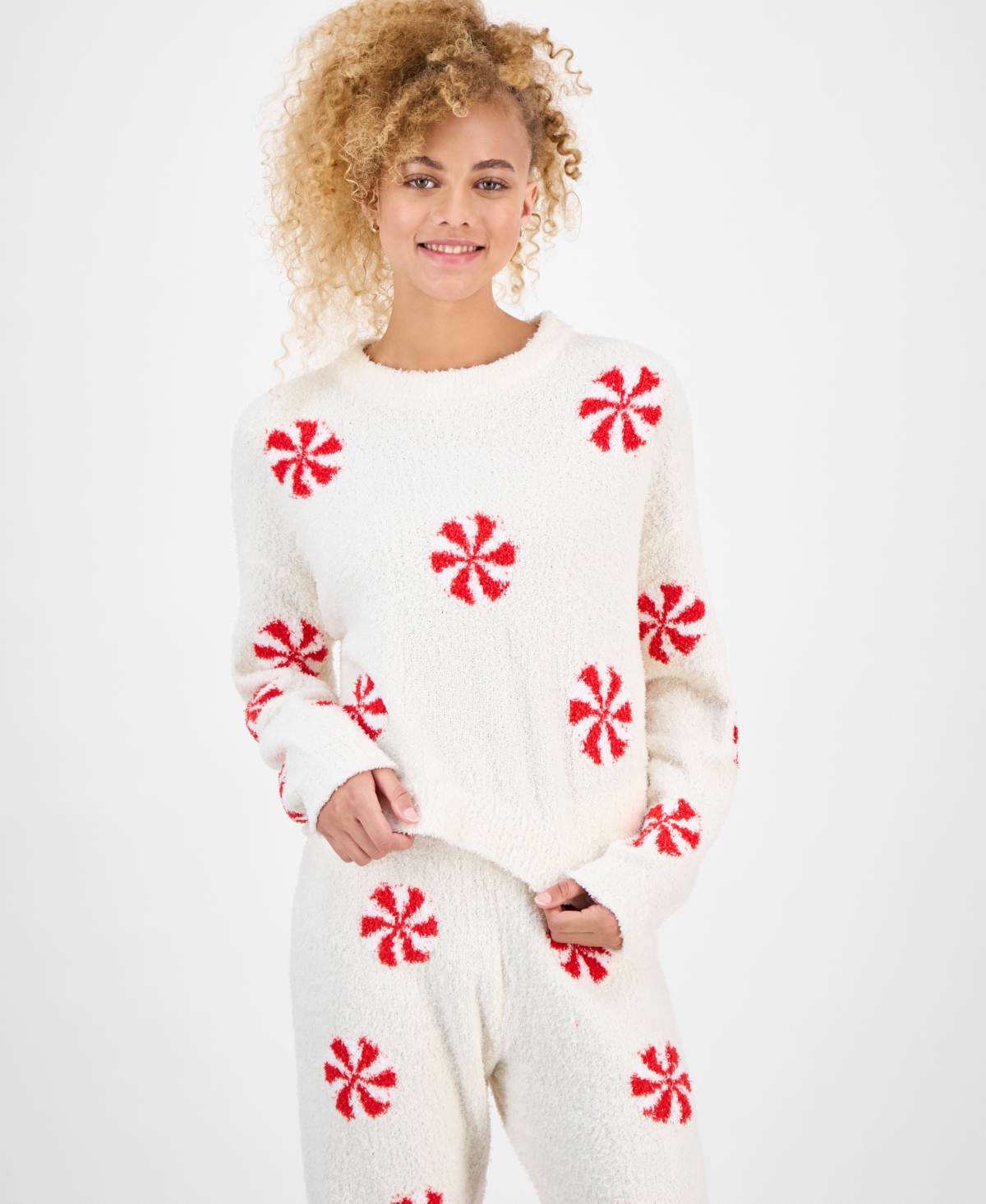 Planet Heart Juniors' Teddy-Knit Long-Sleeve Top