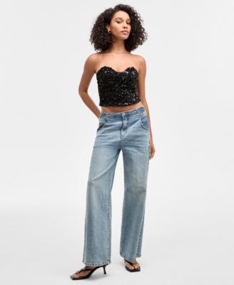 Women's Sequin Tweed Bustier, Macy's Exclusive