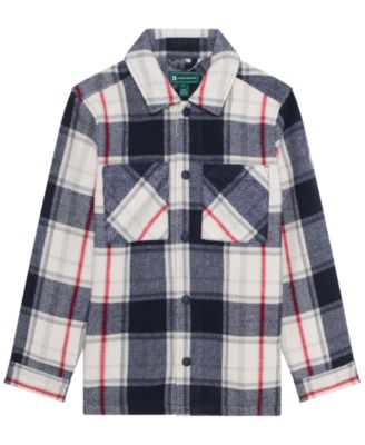 B By Brooks Brothers - Big Boys Plaid Long Sleeve Shacket