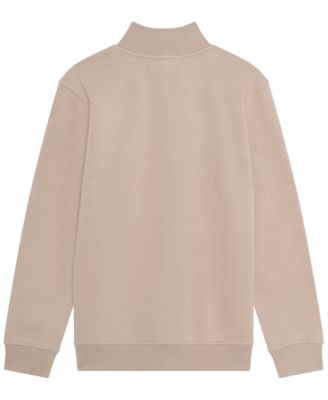 Boys' 8-20 Quarter Zip Ribbed Collar Sweatshirt