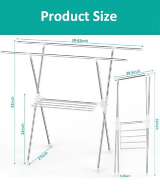 2-Tier Clothes Drying Rack with Adjustable Gullwing Arms
