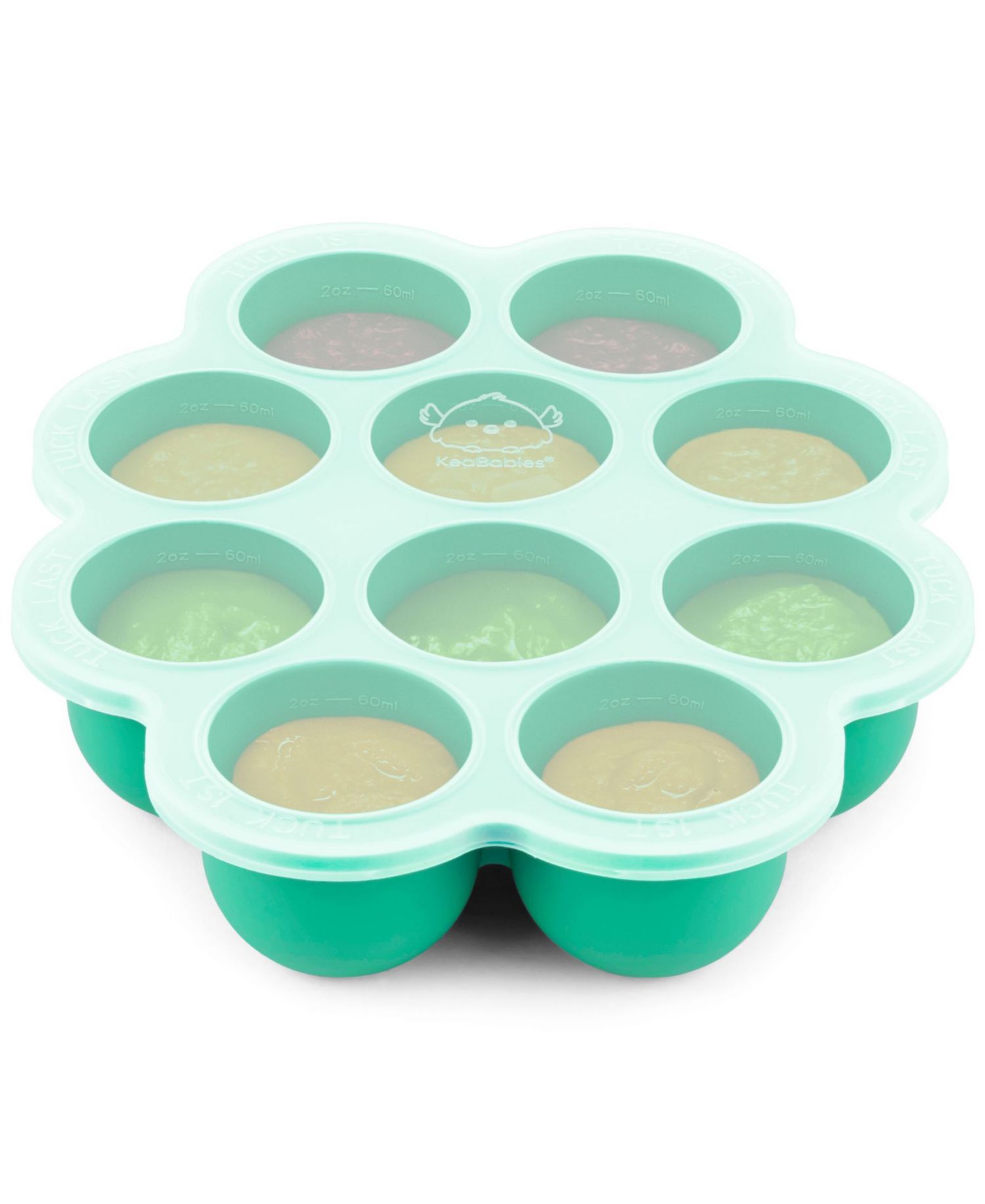 Prep Silicone Baby Food Freezer Tray with Clip-on Lid, 2oz x 10 Silicone Freezer Molds, BPA-Free Baby Food Storage