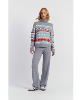 Women's Wool-Cashmere Snoopy Ski Fairisle Sweater