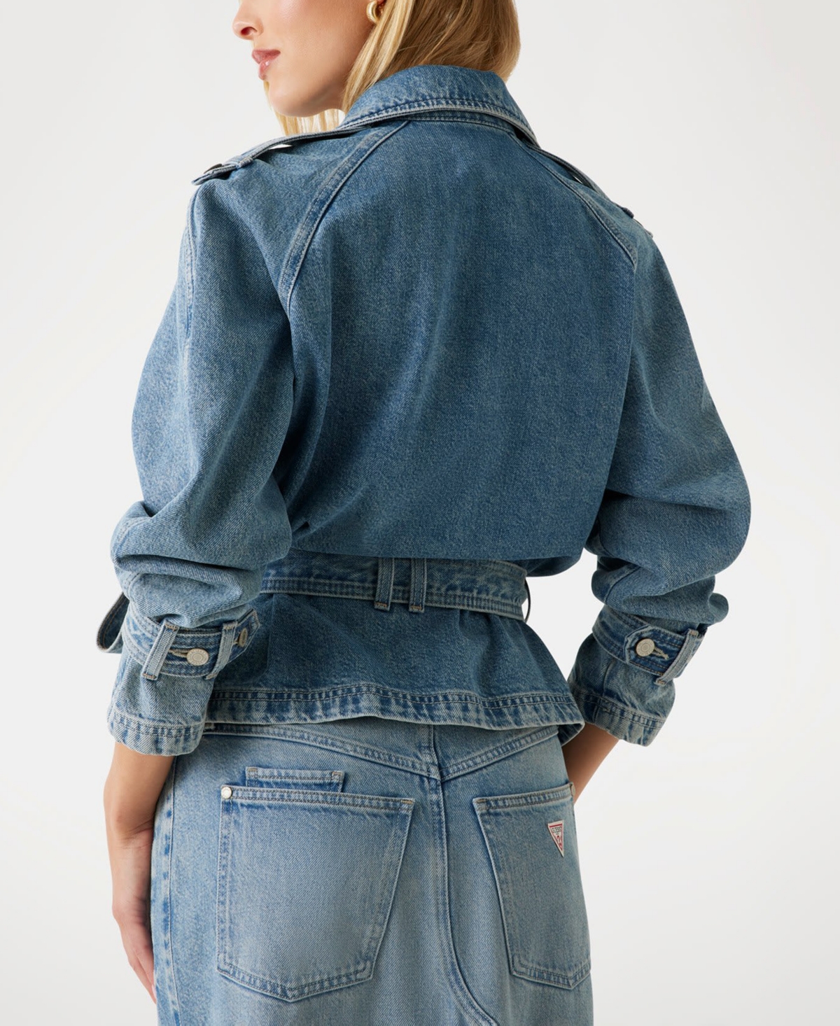 Guess Women's Runa Denim Biker Jacket