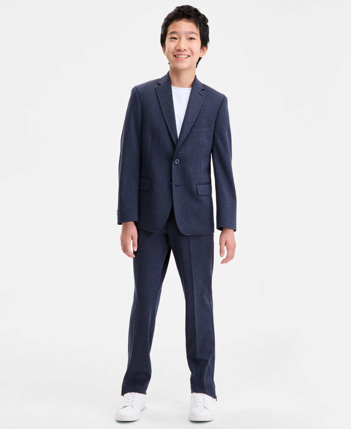 Michael Kors Boys 8-20 Single Breasted Knit Jacket In Blue