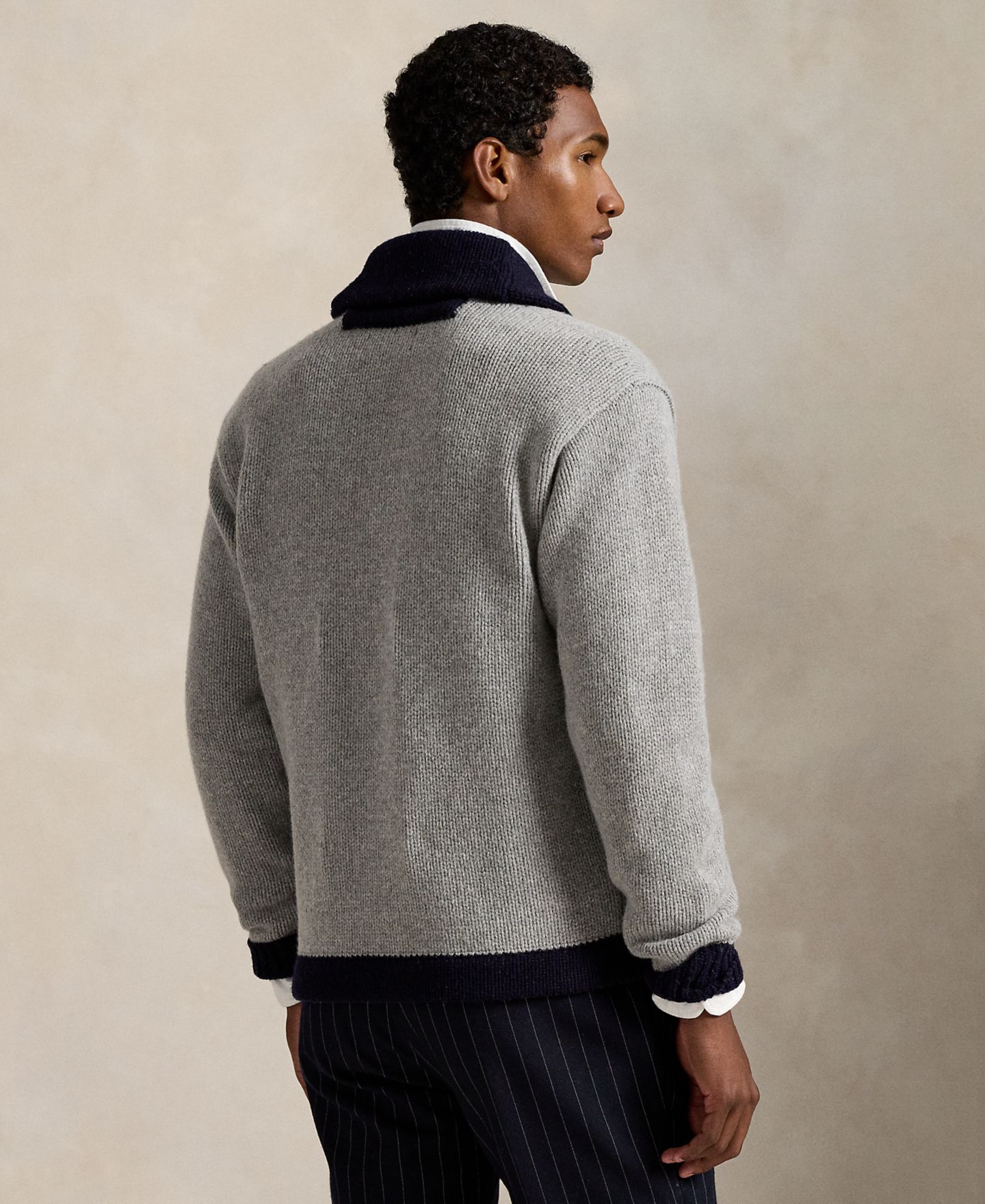 Мужской кардиган Polo Ralph Lauren Yankees, цвет: Серый комбинированный — фото 5