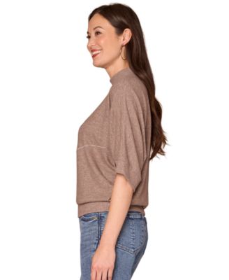 Women's Dolman Sleeve Mock Neck Top