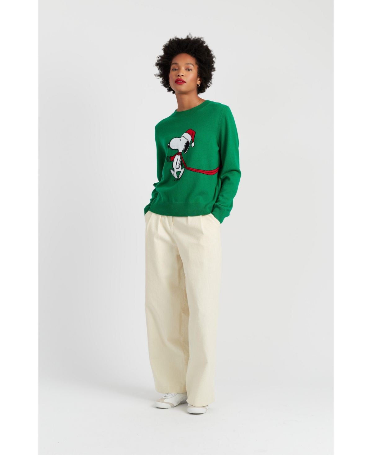 Chinti & Parker Women's Wool-Cashmere Holiday Snoopy Sweater