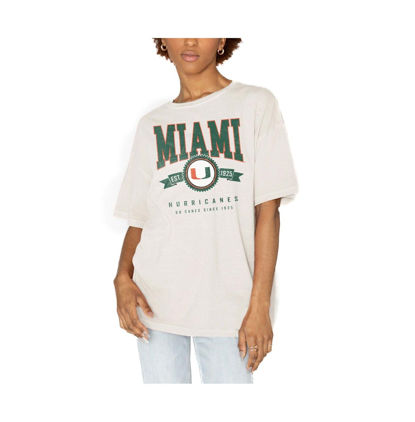 Женская футболка Gameday Couture White Miami Hurricanes Get Goin' Oversized — фото 1