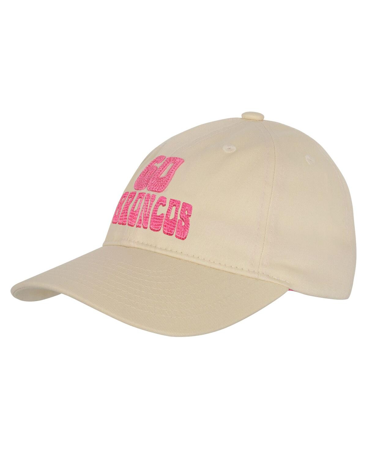 Outerstuff Kids' Big Girls Cream Denver Broncos Blitz Adjustable Hat In White