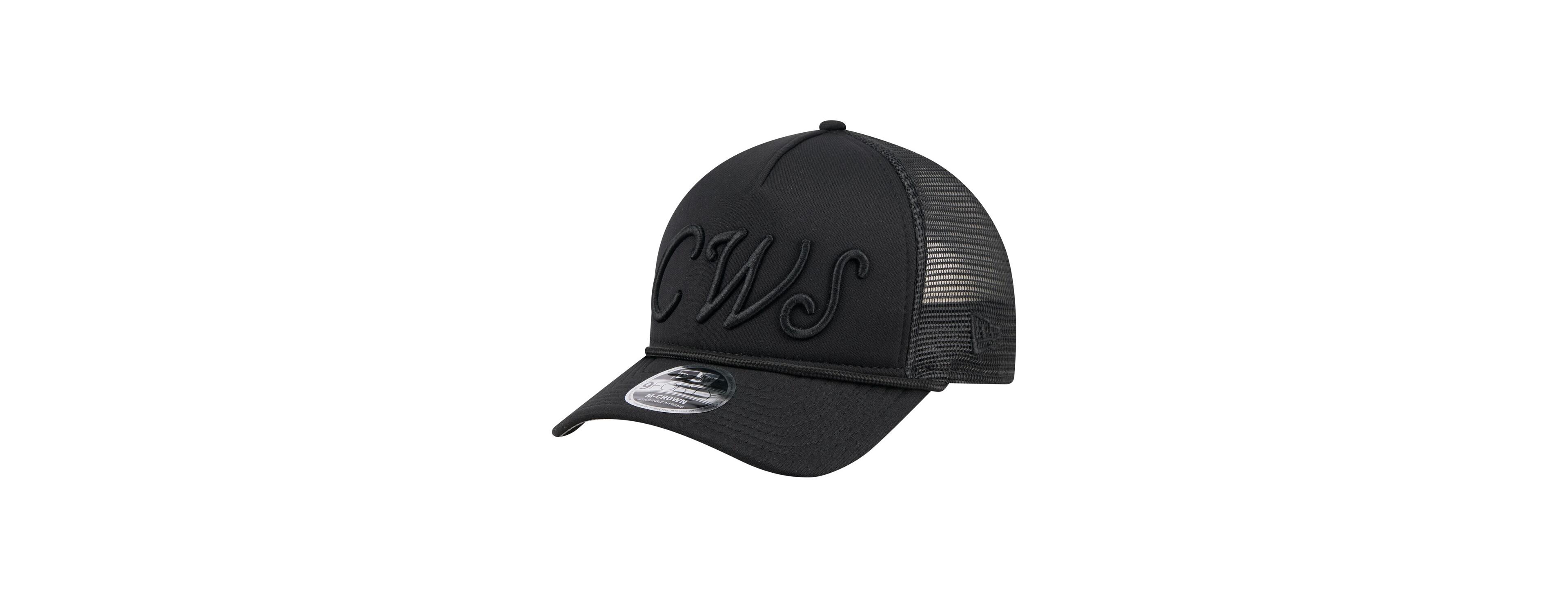 New Era Men's Black Chicago White Sox City Initial 9FORTY A-Frame M-Crown Adjustable Trucker Hat