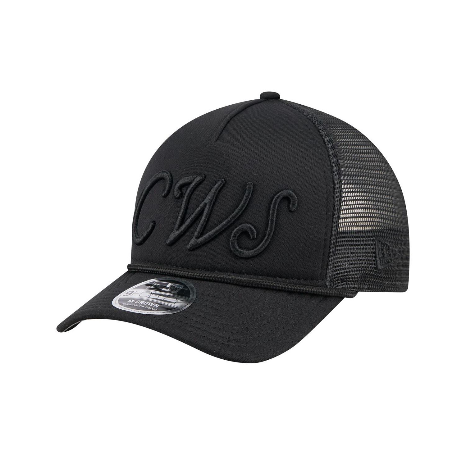 Men's Black Chicago White Sox City Initial 9FORTY A-Frame M-Crown Adjustable Trucker Hat