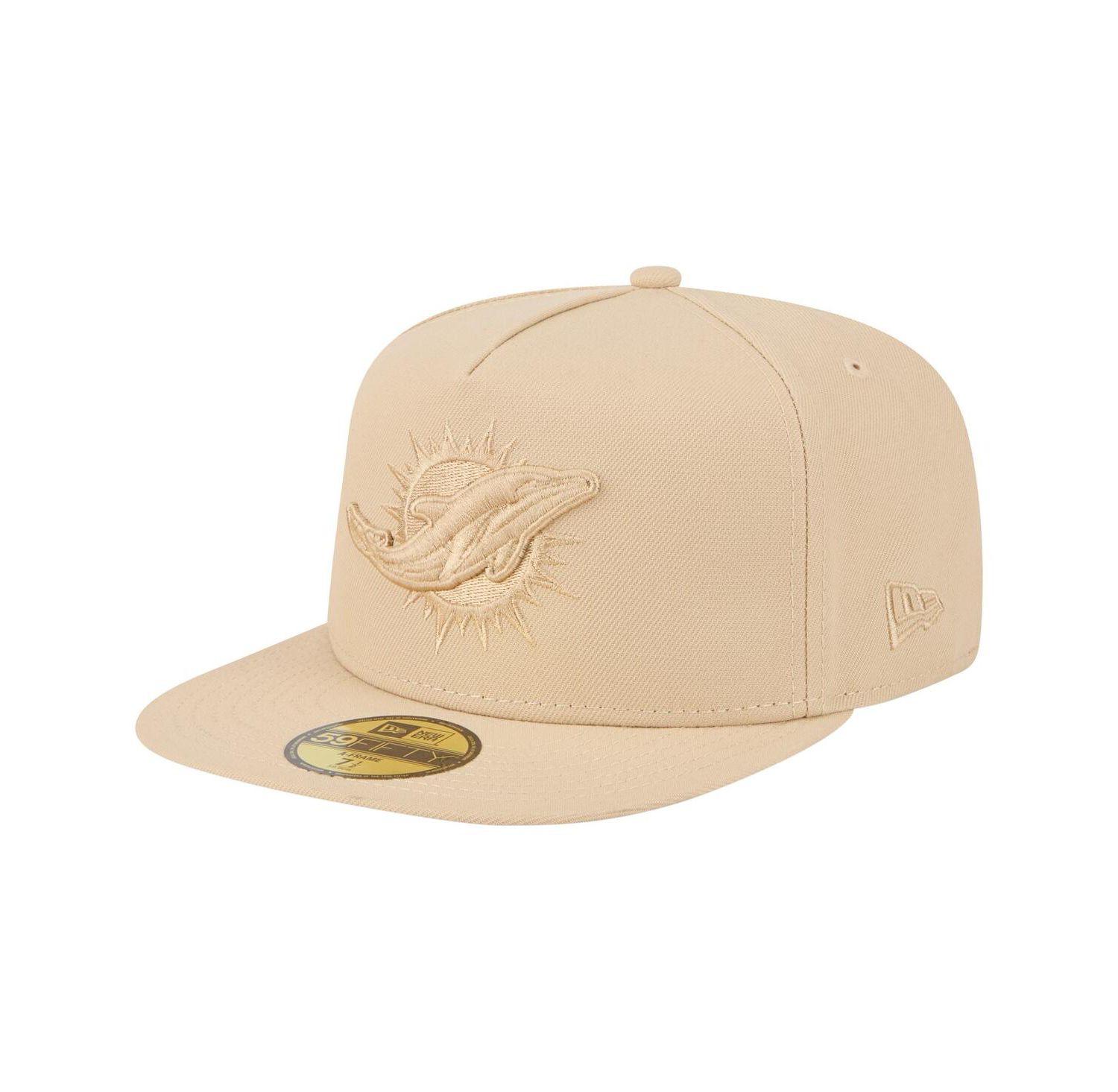 Men's Light Beige Miami Dolphins Color Pack A-Frame 59FIFTY Fitted Hat