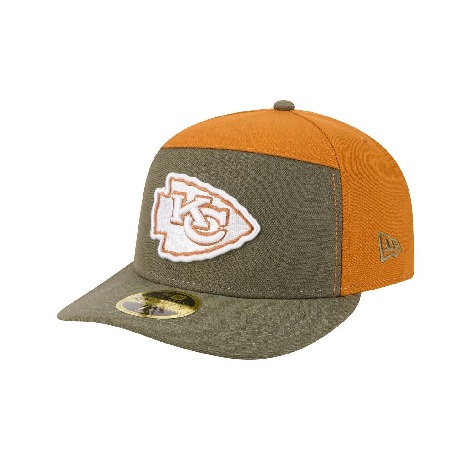 Men's Olive/Brown Kansas City Chiefs Two-Tone Color Pack Split Panel 59FIFTY Fitted Hat