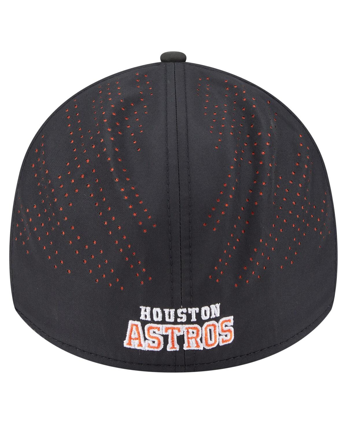 New Era Men's Black Houston Astros Night 39thirty Flex Hat In Black
