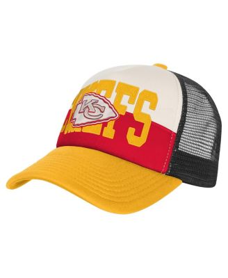 Outerstuff - Big Boys and Girls White/Gold Kansas City Chiefs Modern Fan Trucker Adjustable Hat