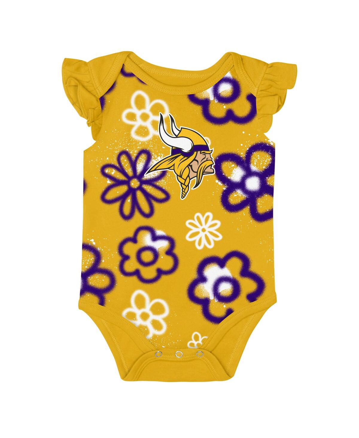 Outerstuff Baby Boys And Girls 2-piece Minnesota Vikings The Sunshine Bodysuit Set In Yellow