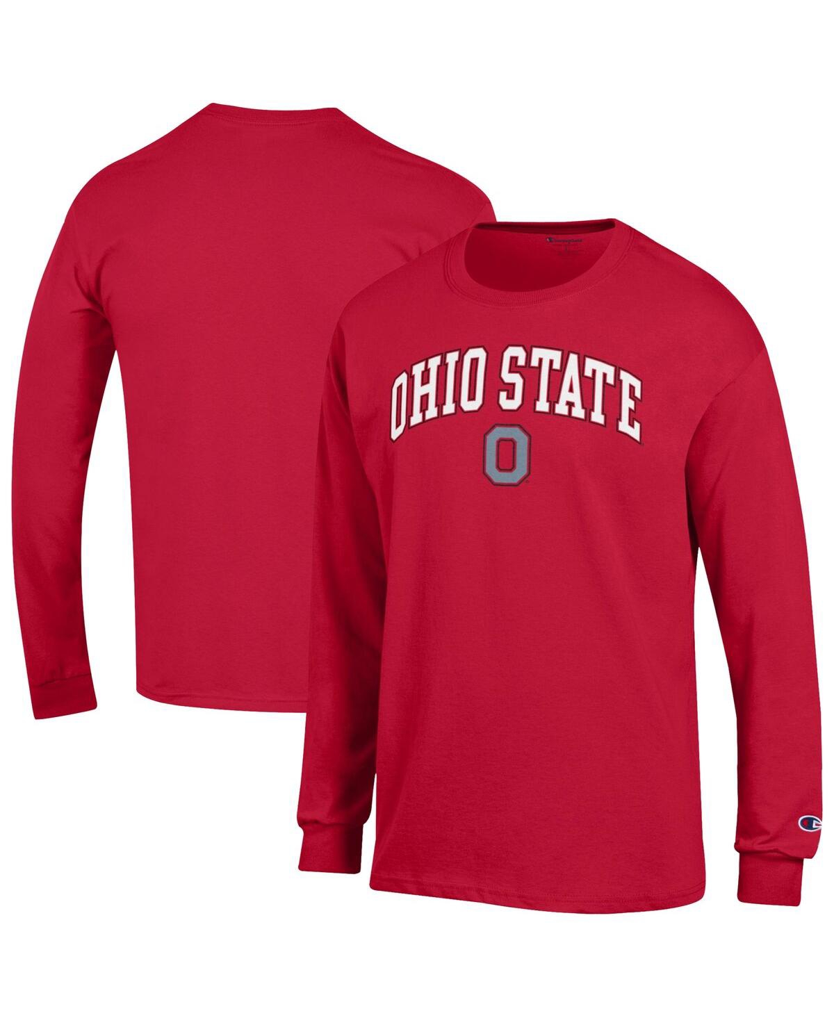 Champion Men's Scarlet Ohio State Buckeyes Arch Over Logo Long Sleeve T-Shirt - Scarlet