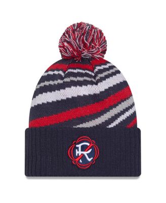 New Era - Men's Navy New England Revolution 2025 Jersey Hook Cuffed With Pom Knit Hat